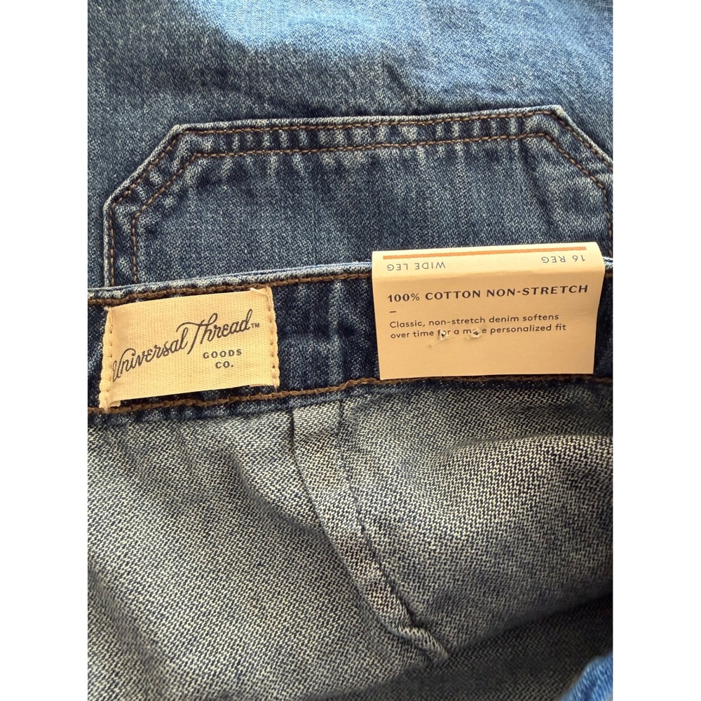 Universal Thread High Rise Wide Leg Jeans Womens 16 Regular Medium Wash NWT - Picture 6 of 6
